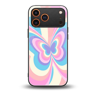Y2K Vibrant Butterfly back phone cover | glass case for iphone 17 pro