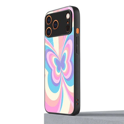 Y2K Vibrant Butterfly iphone 17 pro max mobile cover | shockproof glass phone case