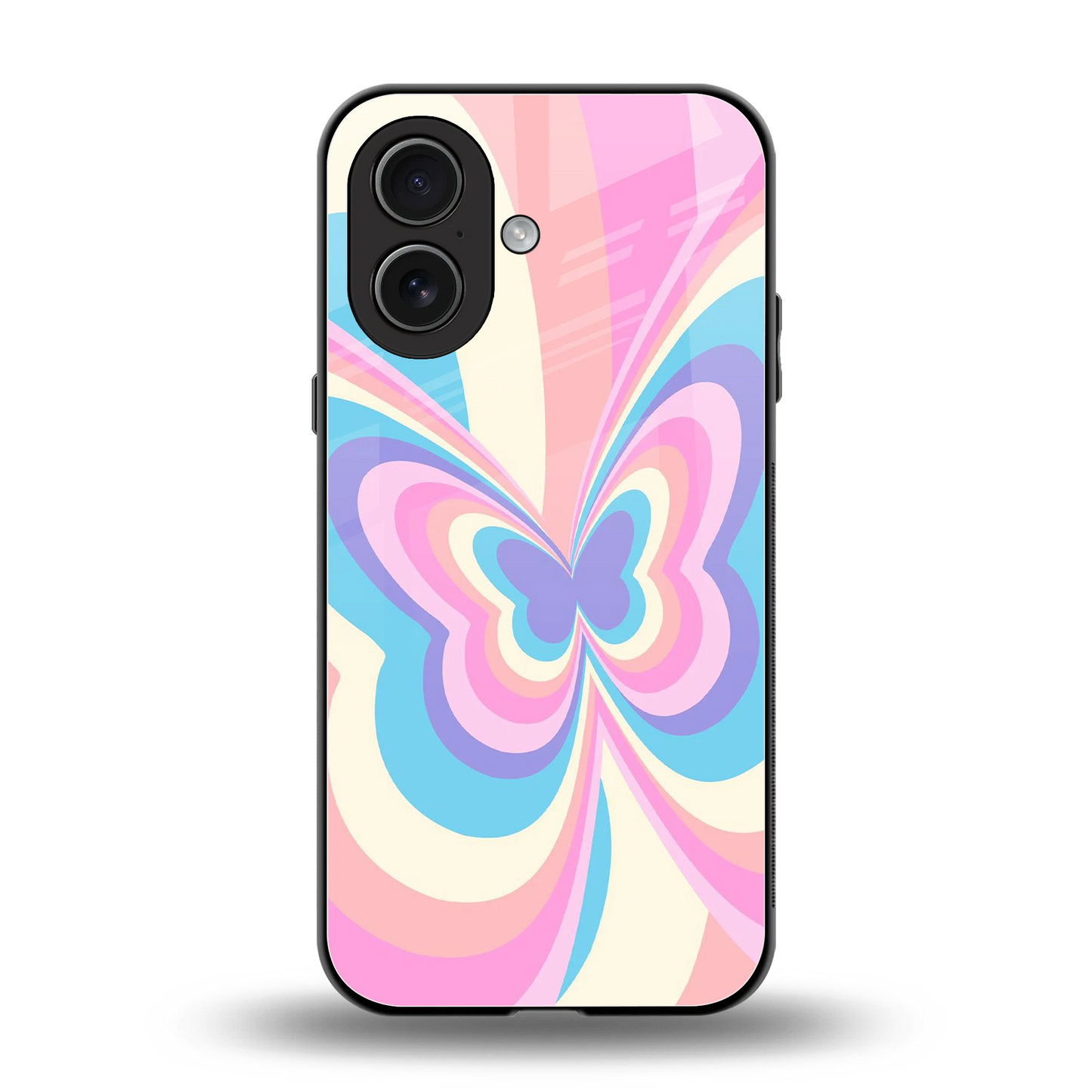Y2K Vibrant Butterfly back phone cover | glass case for iphone 17