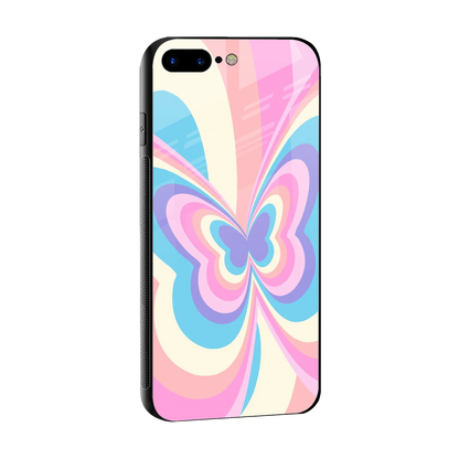 Y2K Vibrant Butterfly sleek iphone 8 plus cover with tempered glass back and TPU edges