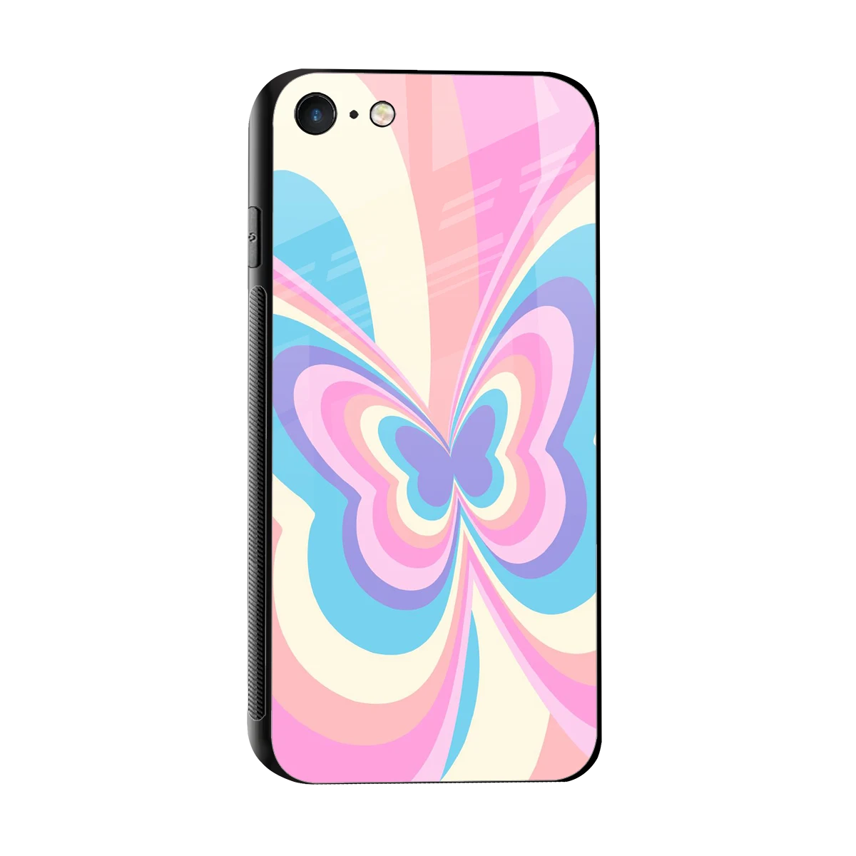 Y2K Vibrant Butterfly sleek iphone 7 cover with tempered glass back and TPU edges
