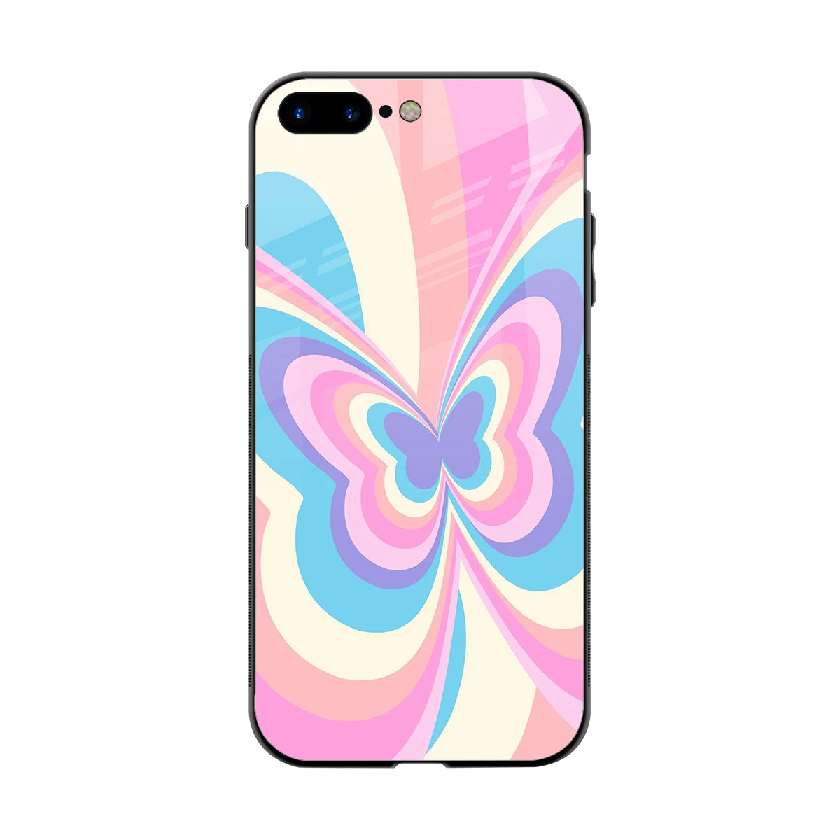 Y2K Vibrant Butterfly back phone cover | glass case for iphone 8 plus