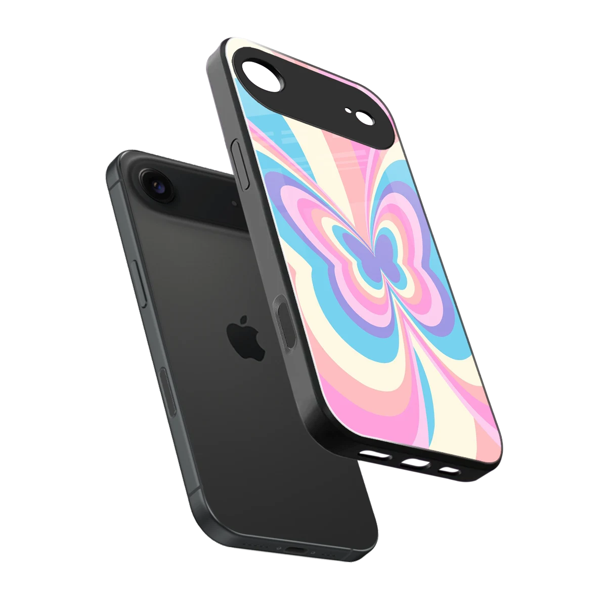 Y2K Vibrant Butterfly sleek iphone air cover with tempered glass back and TPU edges