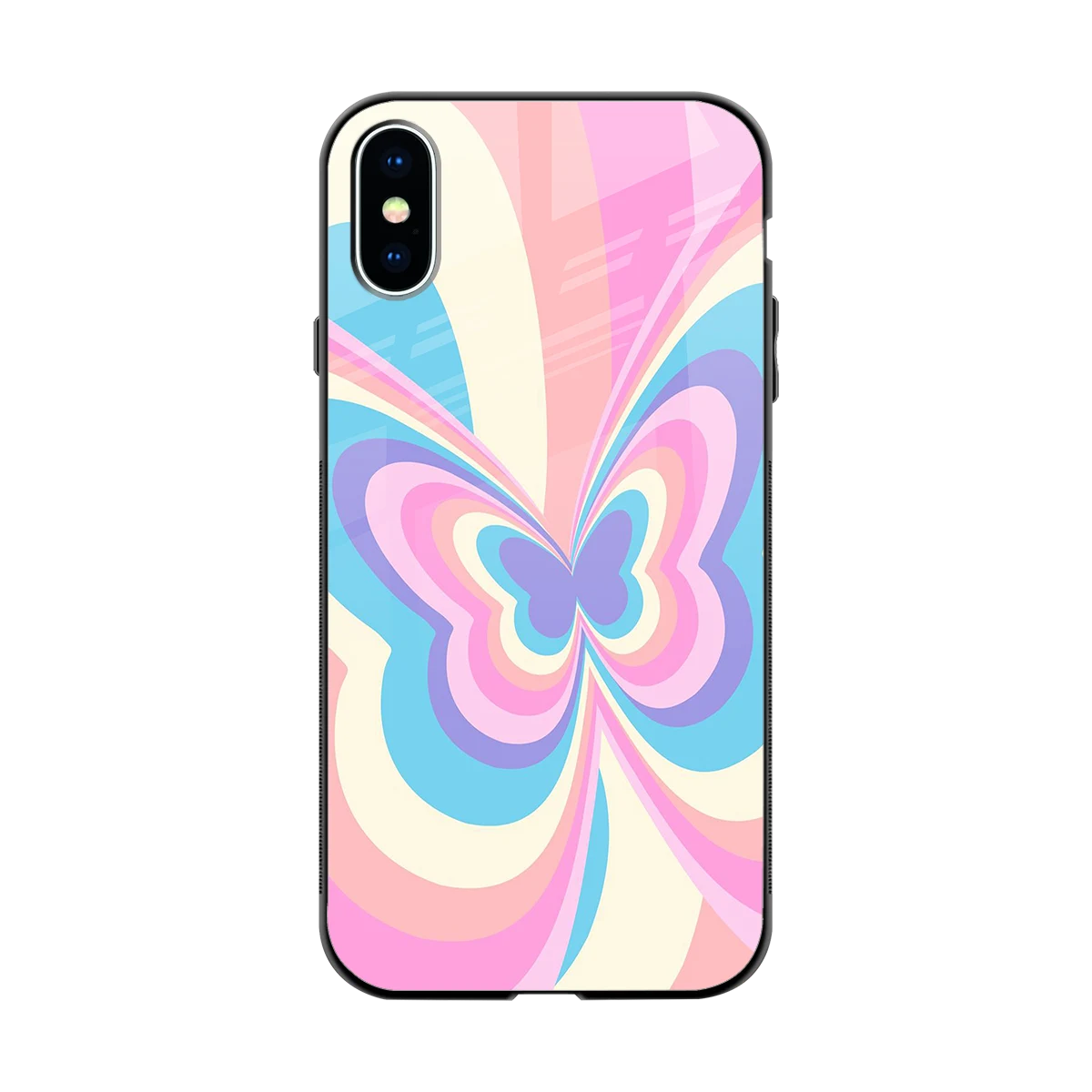 Y2K Vibrant Butterfly back phone cover | glass case for iphone xs