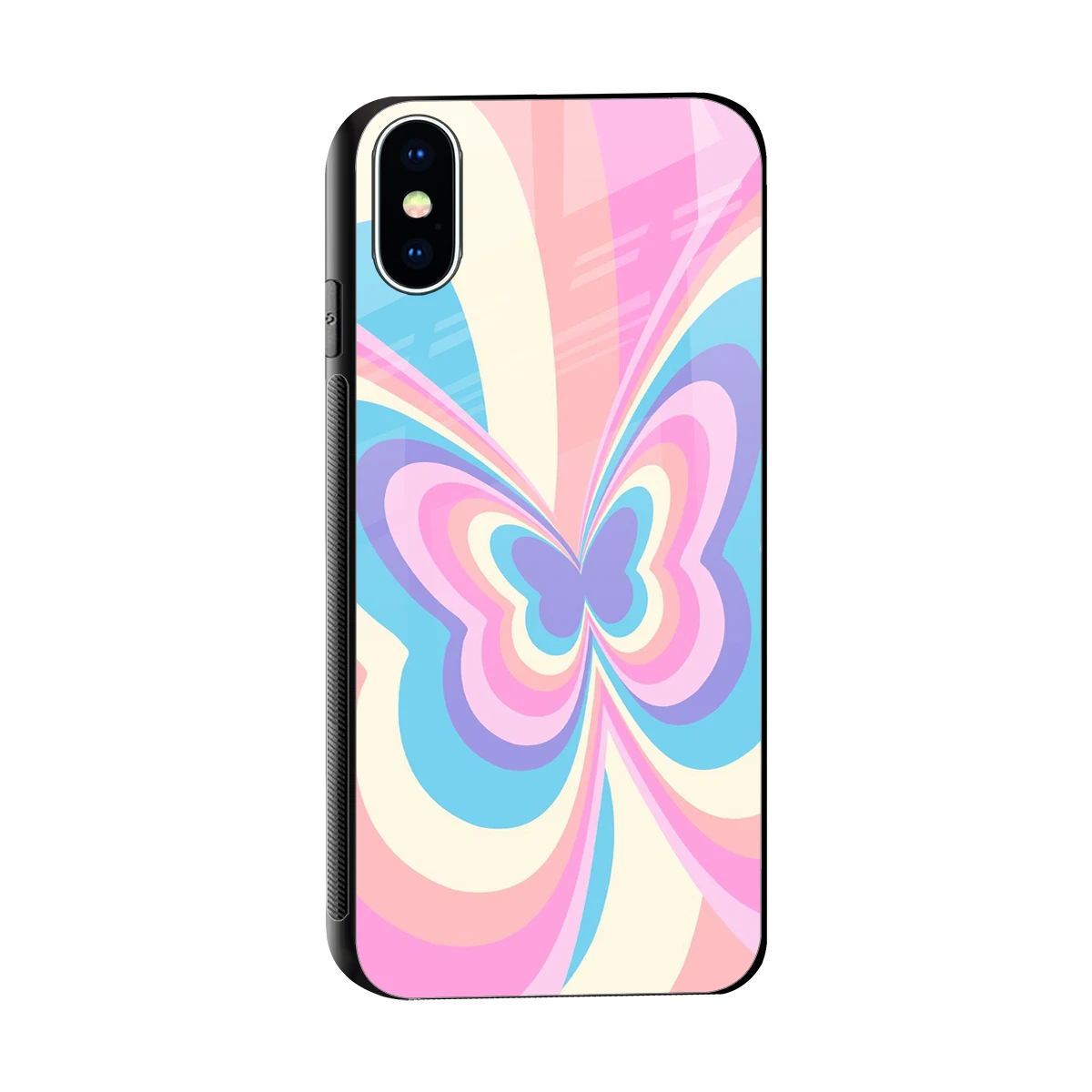 Y2K Vibrant Butterfly sleek iphone x cover with tempered glass back and TPU edges