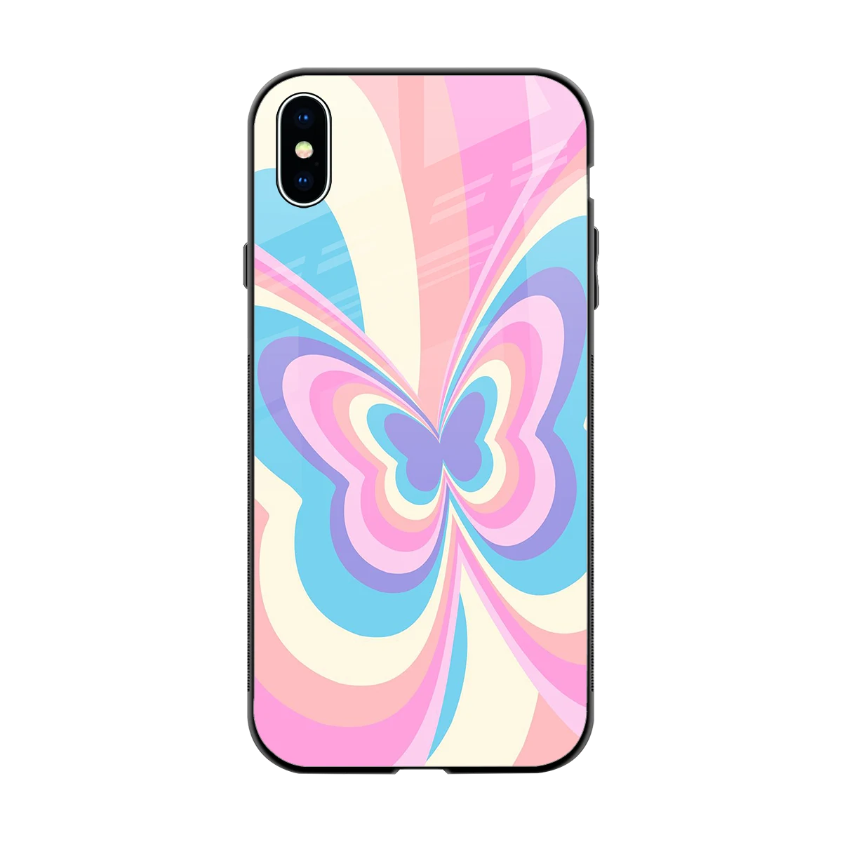 Y2K Vibrant Butterfly back phone cover | glass case for iphone xs max