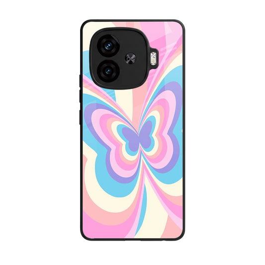 Y2K Vibrant Butterfly back phone cover | glass case for iqoo neo 10r 5g