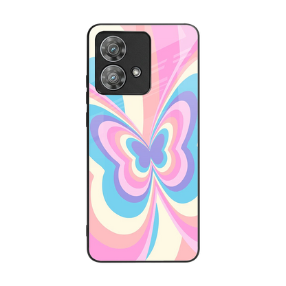 Y2K Vibrant Butterfly back phone cover | glass case for motorola edge 40 neo 5g