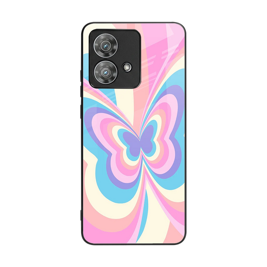 Y2K Vibrant Butterfly back phone cover | glass case for motorola edge 40 neo 5g