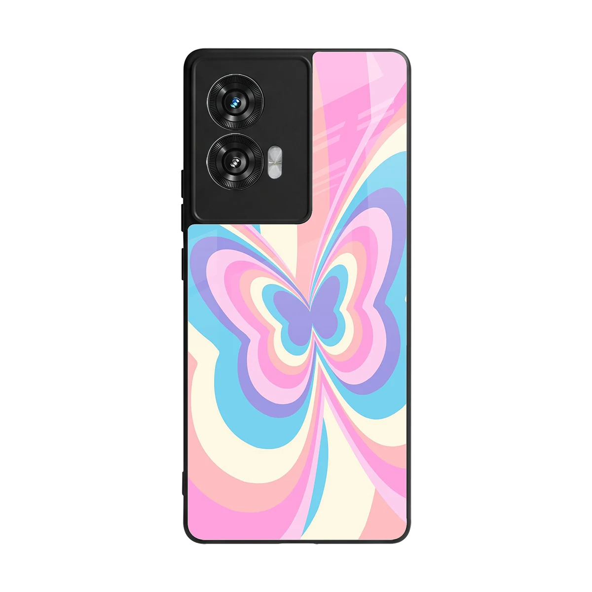 Y2K Vibrant Butterfly back phone cover | glass case for motorola edge 50 fusion