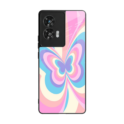 Y2K Vibrant Butterfly back phone cover | glass case for motorola edge 50 fusion