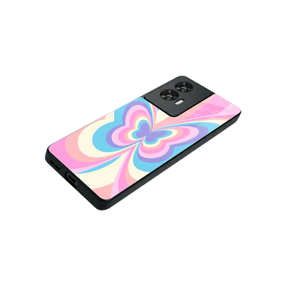 Y2K Vibrant Butterfly stylish phone case for motorola edge 50 fusion | glossy glass and slim fit