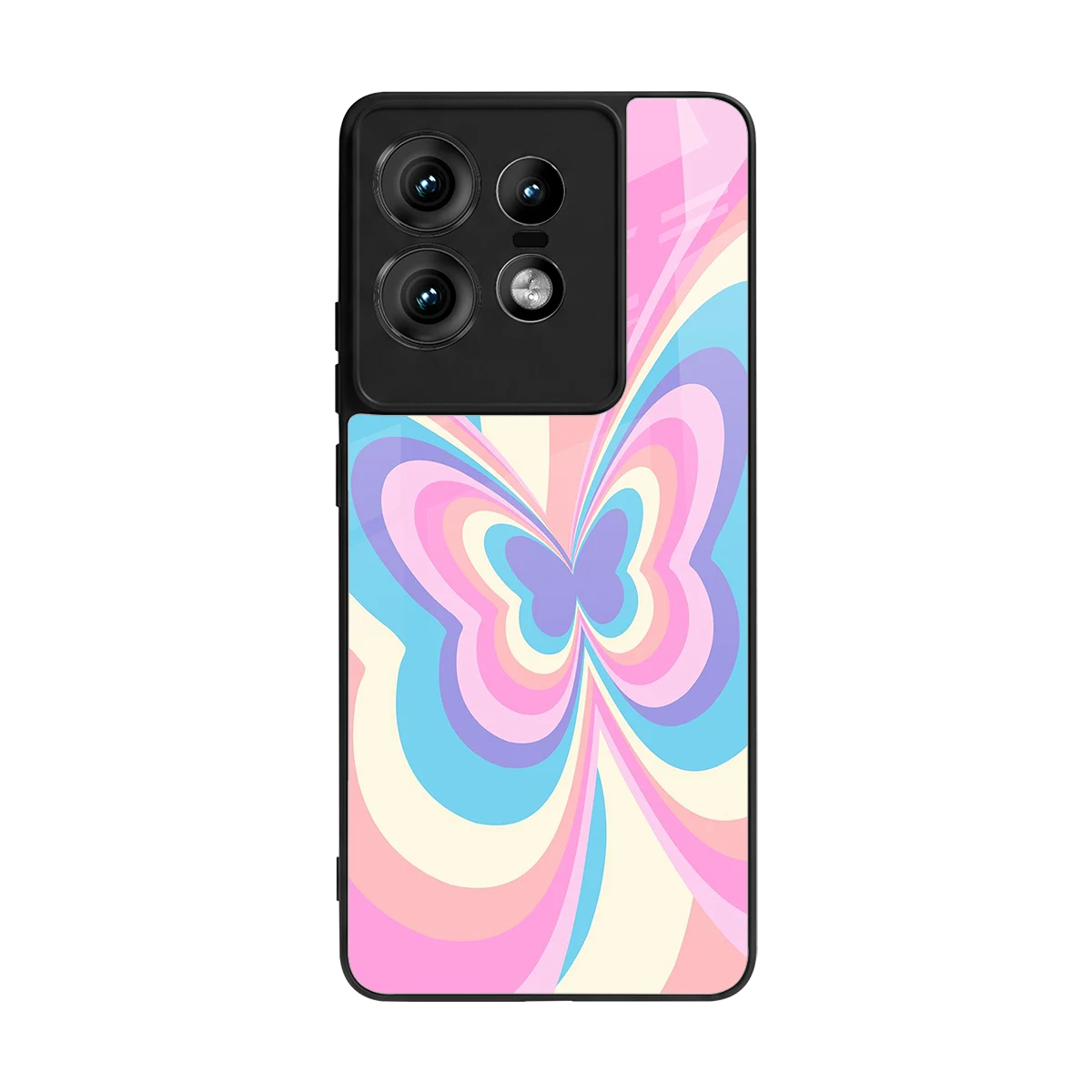 Y2K Vibrant Butterfly back phone cover | glass case for motorola edge 50 pro