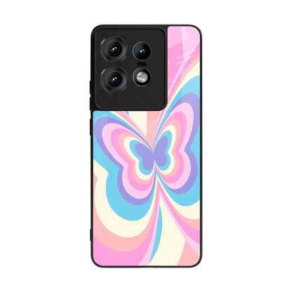 Y2K Vibrant Butterfly back phone cover | glass case for motorola edge 50 pro