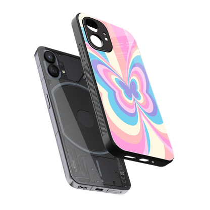 Y2K Vibrant Butterfly sleek nothing phone 1 cover with tempered glass back and TPU edges