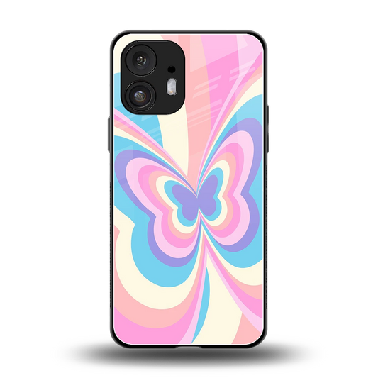 Y2K Vibrant Butterfly back phone cover | glass case for nothing phone 2