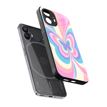 Y2K Vibrant Butterfly sleek nothing phone 2 cover with tempered glass back and TPU edges