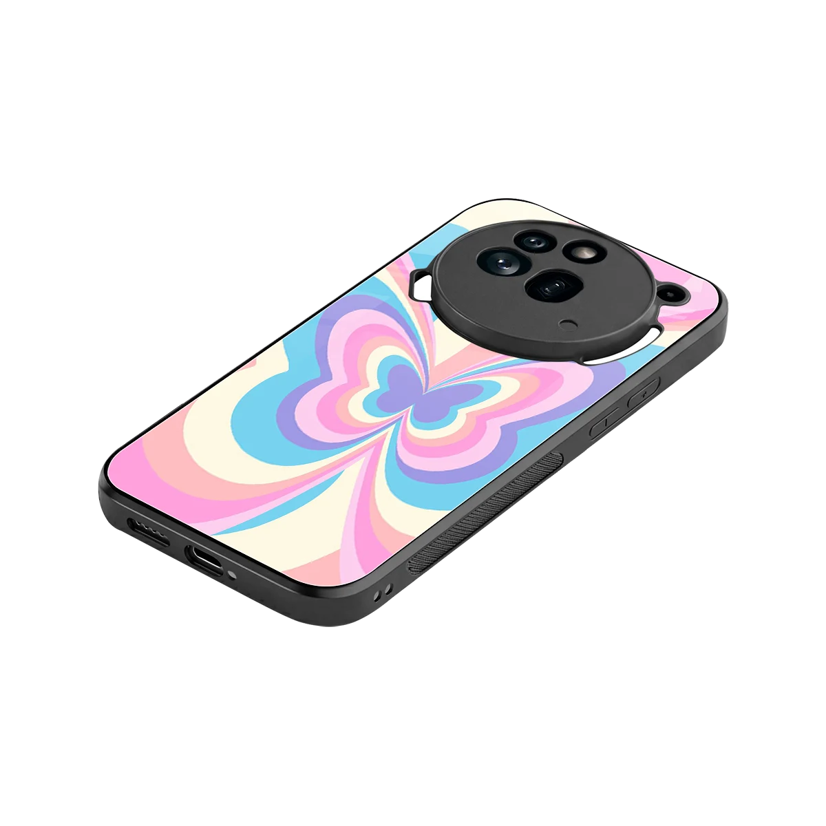 Y2K Vibrant Butterfly stylish phone case for nothing phone 3a pro | glossy glass and slim fit