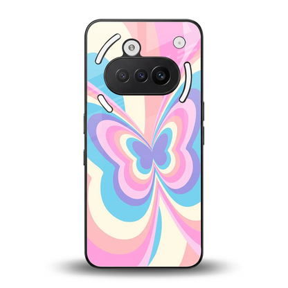 Y2K Vibrant Butterfly back phone cover | glass case for nothing phone 3a