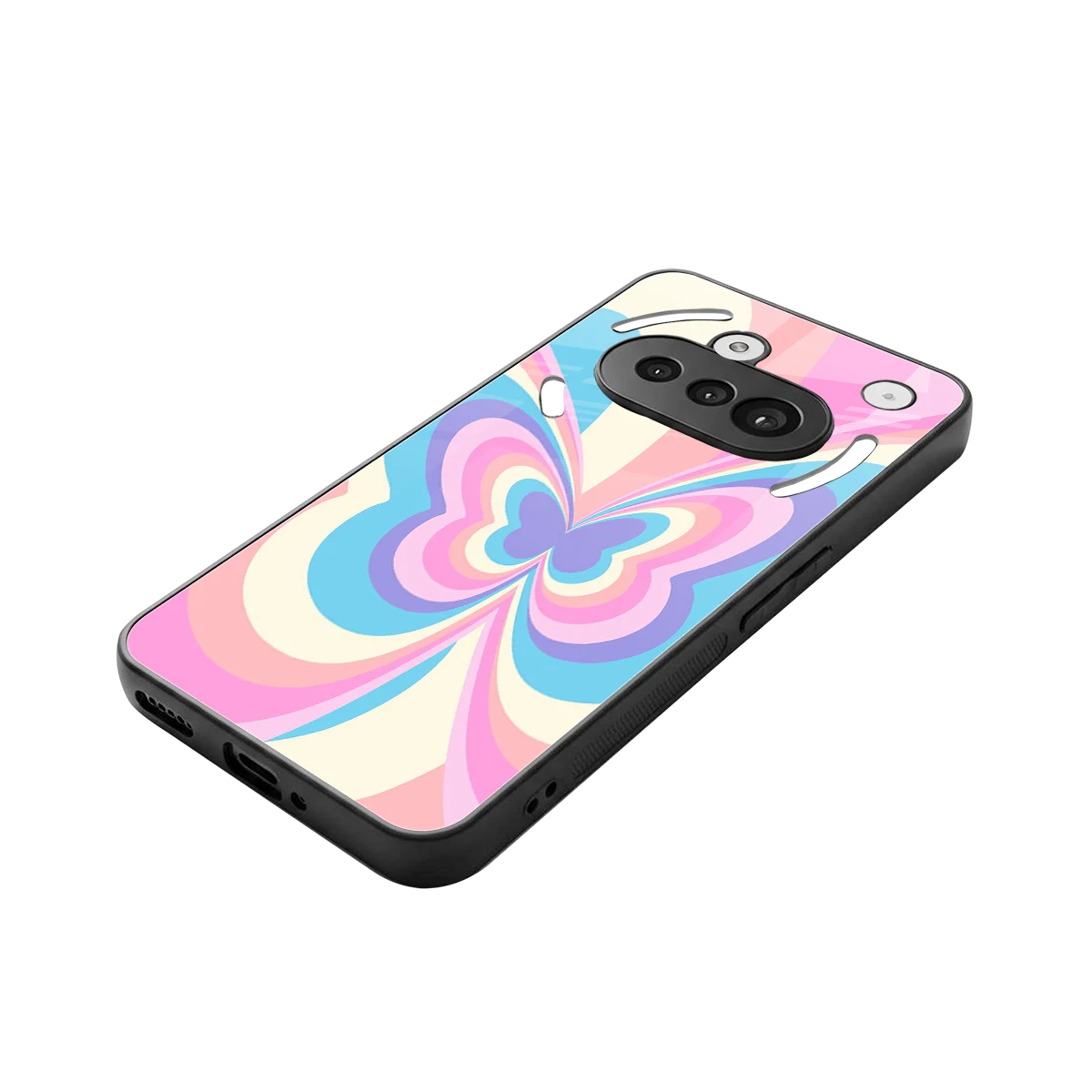 Y2K Vibrant Butterfly stylish phone case for nothing phone 3a | glossy glass and slim fit