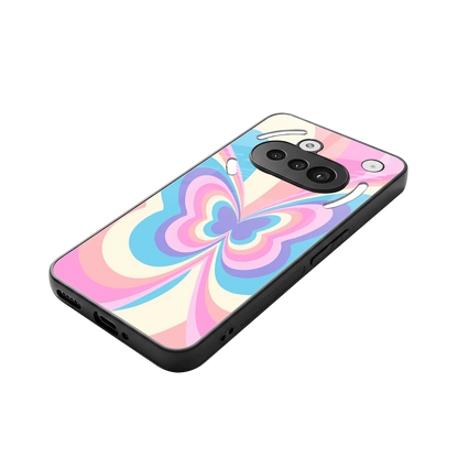 Y2K Vibrant Butterfly stylish phone case for nothing phone 3a | glossy glass and slim fit