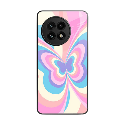Y2K Vibrant Butterfly back phone cover | glass case for oneplus 13r