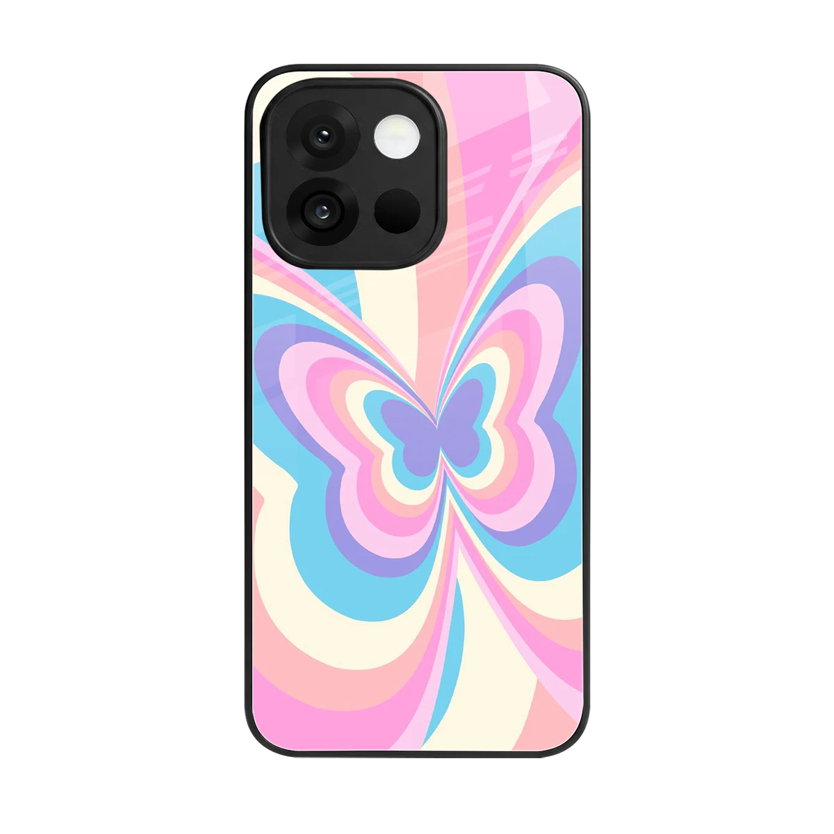 Y2K Vibrant Butterfly back phone cover | glass case for oneplus 13s