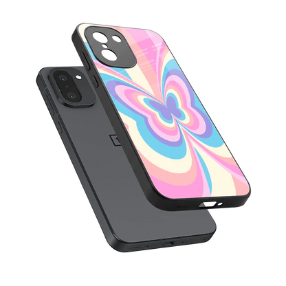 Y2K Vibrant Butterfly sleek oneplus 15r cover with tempered glass back and TPU edges