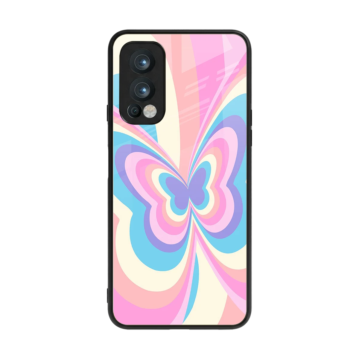 Y2K Vibrant Butterfly back phone cover | glass case for oneplus nord 2