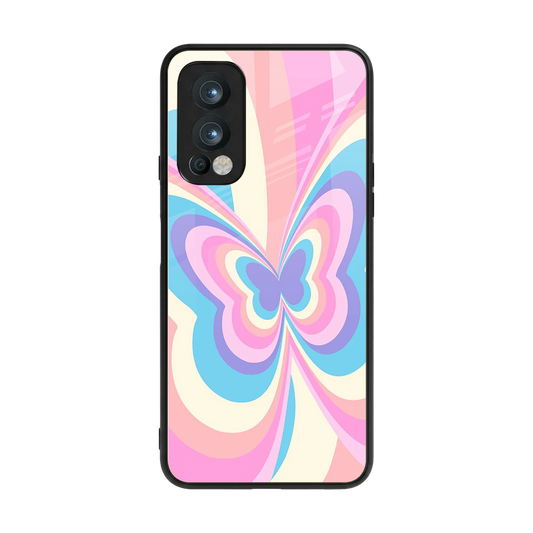 Y2K Vibrant Butterfly back phone cover | glass case for oneplus nord 2