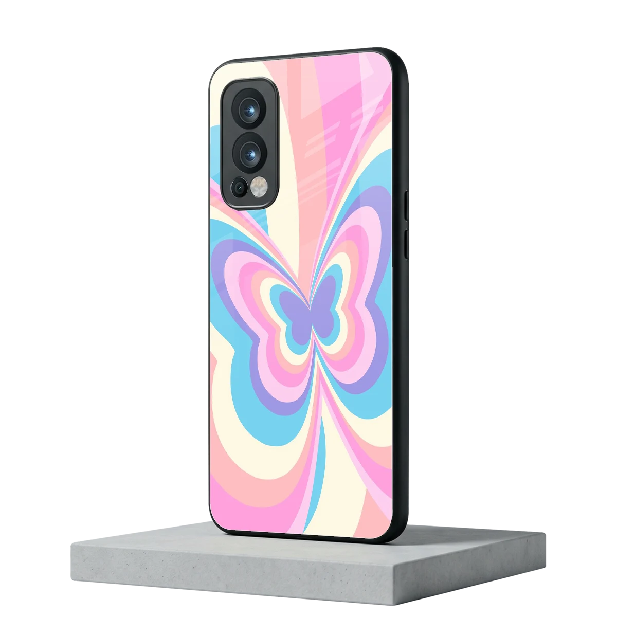 Y2K Vibrant Butterfly oneplus nord 2 mobile cover | shockproof glass phone case