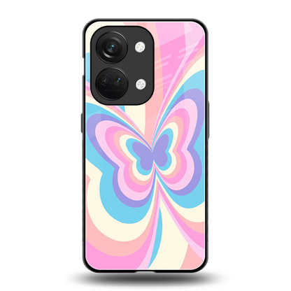 Y2K Vibrant Butterfly back phone cover | glass case for oneplus nord 3
