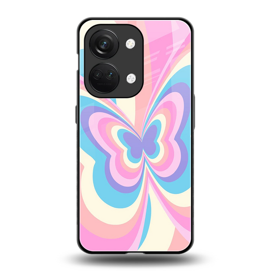 Y2K Vibrant Butterfly back phone cover | glass case for oneplus nord 3