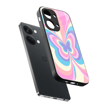 Y2K Vibrant Butterfly sleek oneplus nord 3 cover with tempered glass back and TPU edges