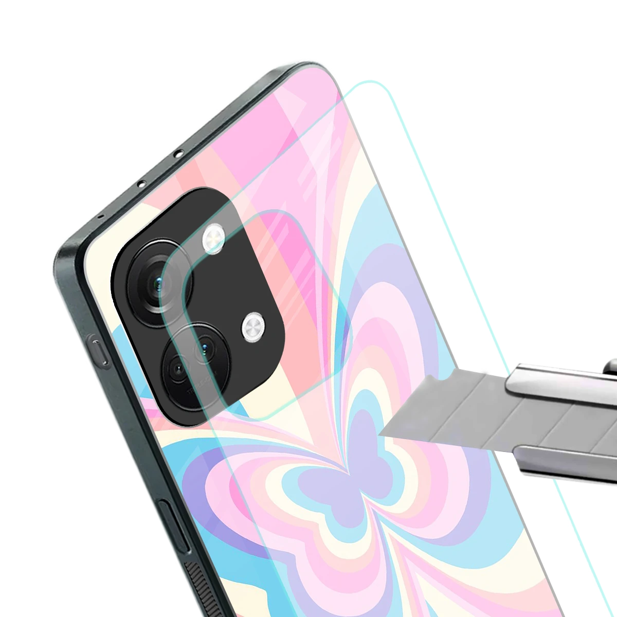 Y2K Vibrant Butterfly stylish phone case for oneplus nord 3 | glossy glass and slim fit