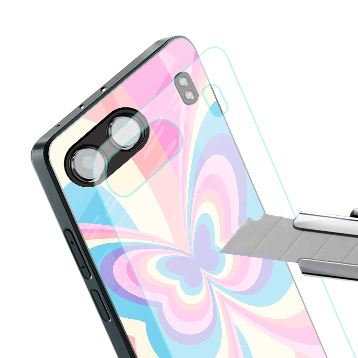 Y2K Vibrant Butterfly stylish phone case for oneplus nord 4 | glossy glass and slim fit