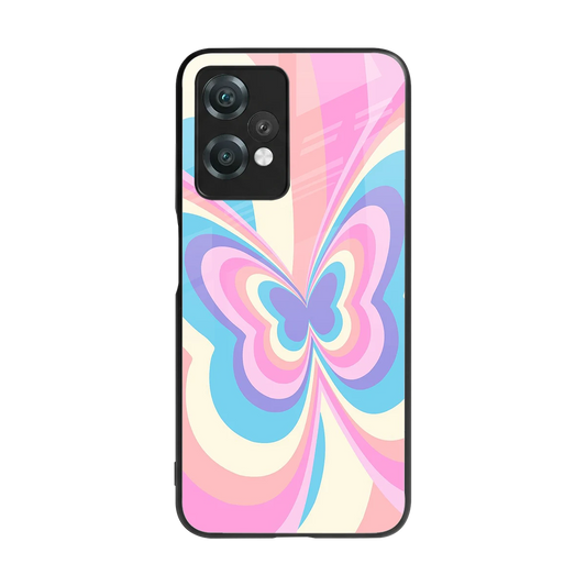 Y2K Vibrant Butterfly back phone cover | glass case for oneplus nord ce 2 lite