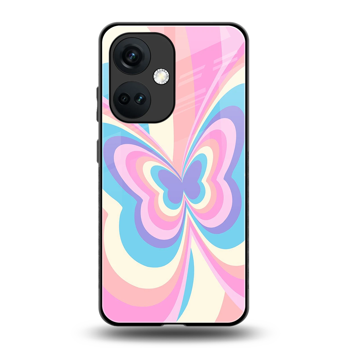 Y2K Vibrant Butterfly back phone cover | glass case for oneplus nord ce 3
