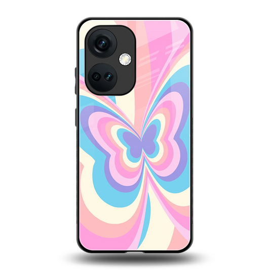 Y2K Vibrant Butterfly back phone cover | glass case for oneplus nord ce 3