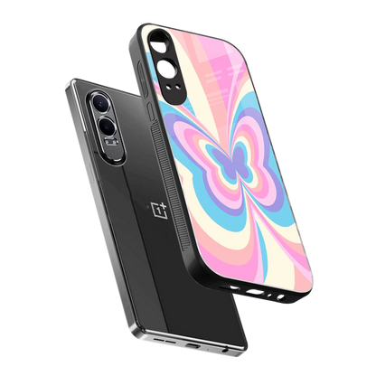 Y2K Vibrant Butterfly sleek oneplus nord ce 4 lite cover with tempered glass back and TPU edges