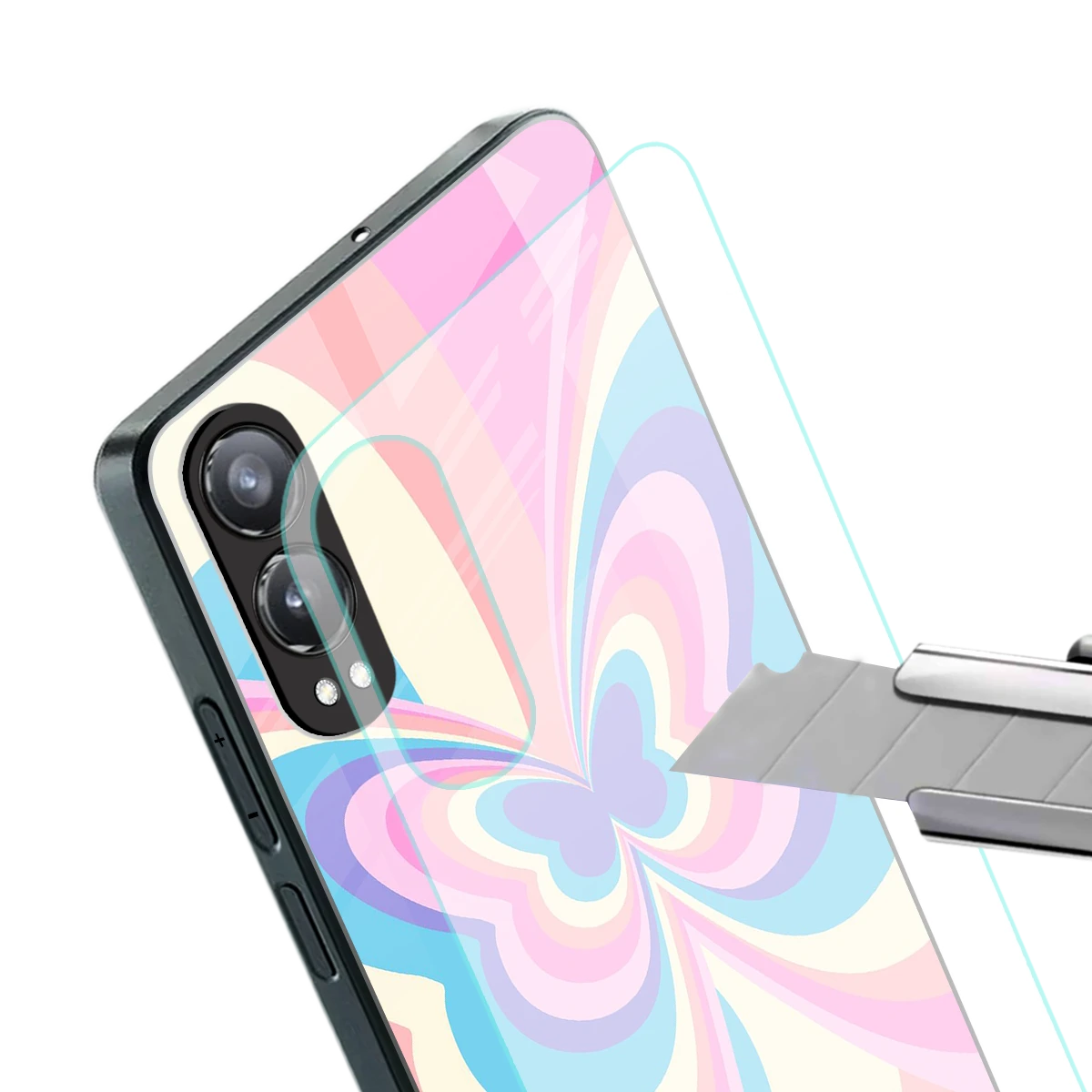 Y2K Vibrant Butterfly stylish phone case for oneplus nord ce 4 lite | glossy glass and slim fit