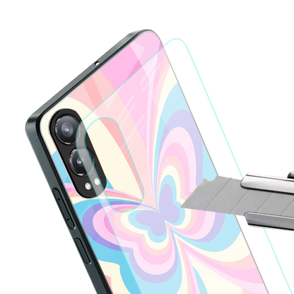 Y2K Vibrant Butterfly stylish phone case for oneplus nord ce 4 lite | glossy glass and slim fit