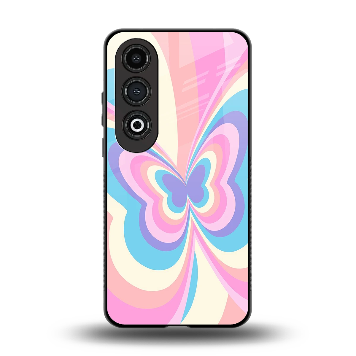 Y2K Vibrant Butterfly back phone cover | glass case for oneplus nord ce 4