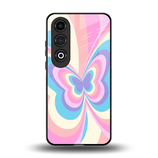 Y2K Vibrant Butterfly back phone cover | glass case for oneplus nord ce 4