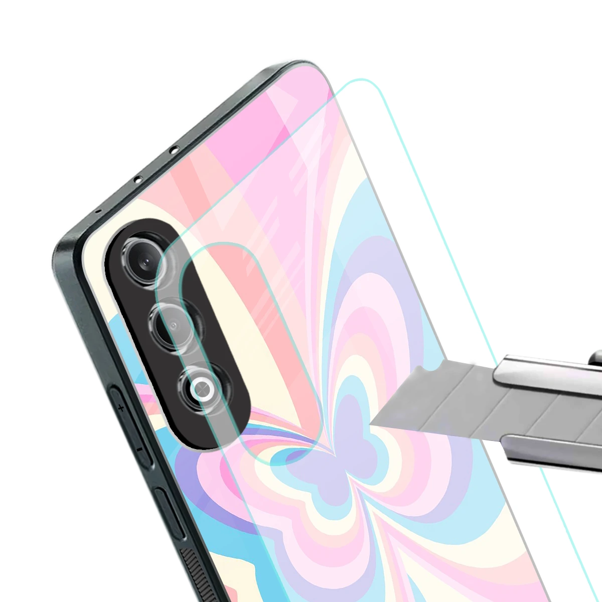 Y2K Vibrant Butterfly stylish phone case for oneplus nord ce 4 | glossy glass and slim fit