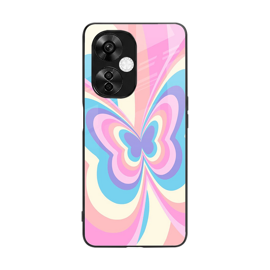 Y2K Vibrant Butterfly back phone cover | glass case for oneplus nord ce 3 lite