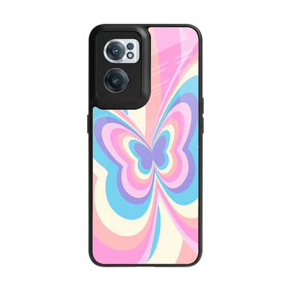 Y2K Vibrant Butterfly back phone cover | glass case for oneplus nord ce 2