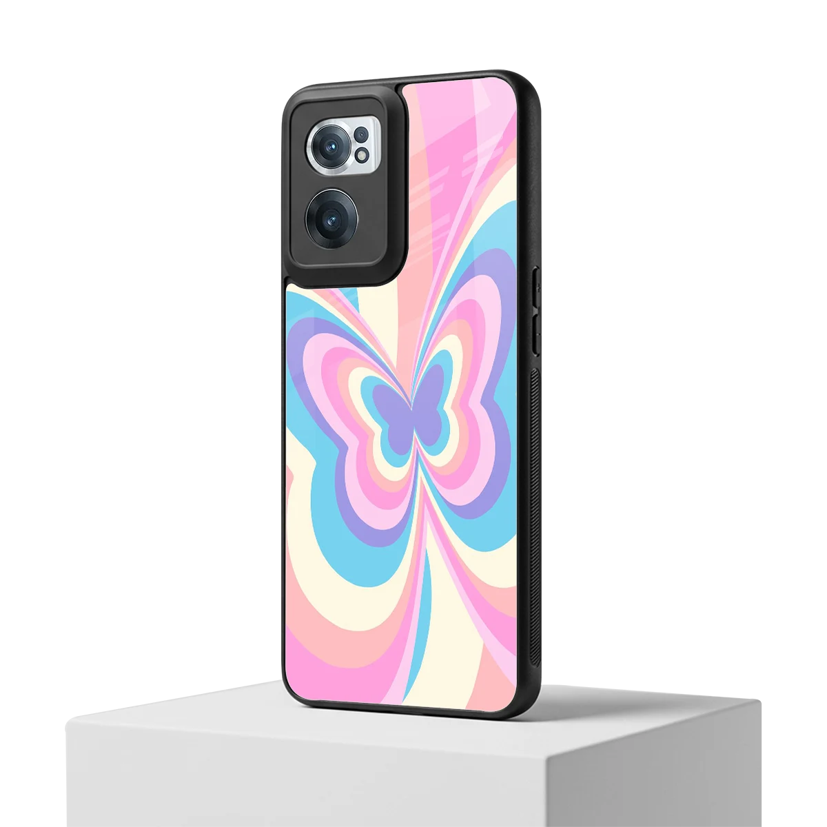 Y2K Vibrant Butterfly oneplus nord ce 2 mobile cover | shockproof glass phone case