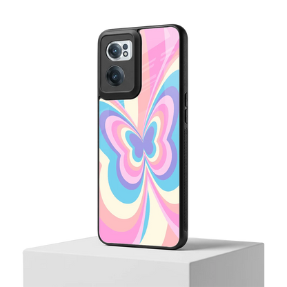 Y2K Vibrant Butterfly oneplus nord ce 2 mobile cover | shockproof glass phone case
