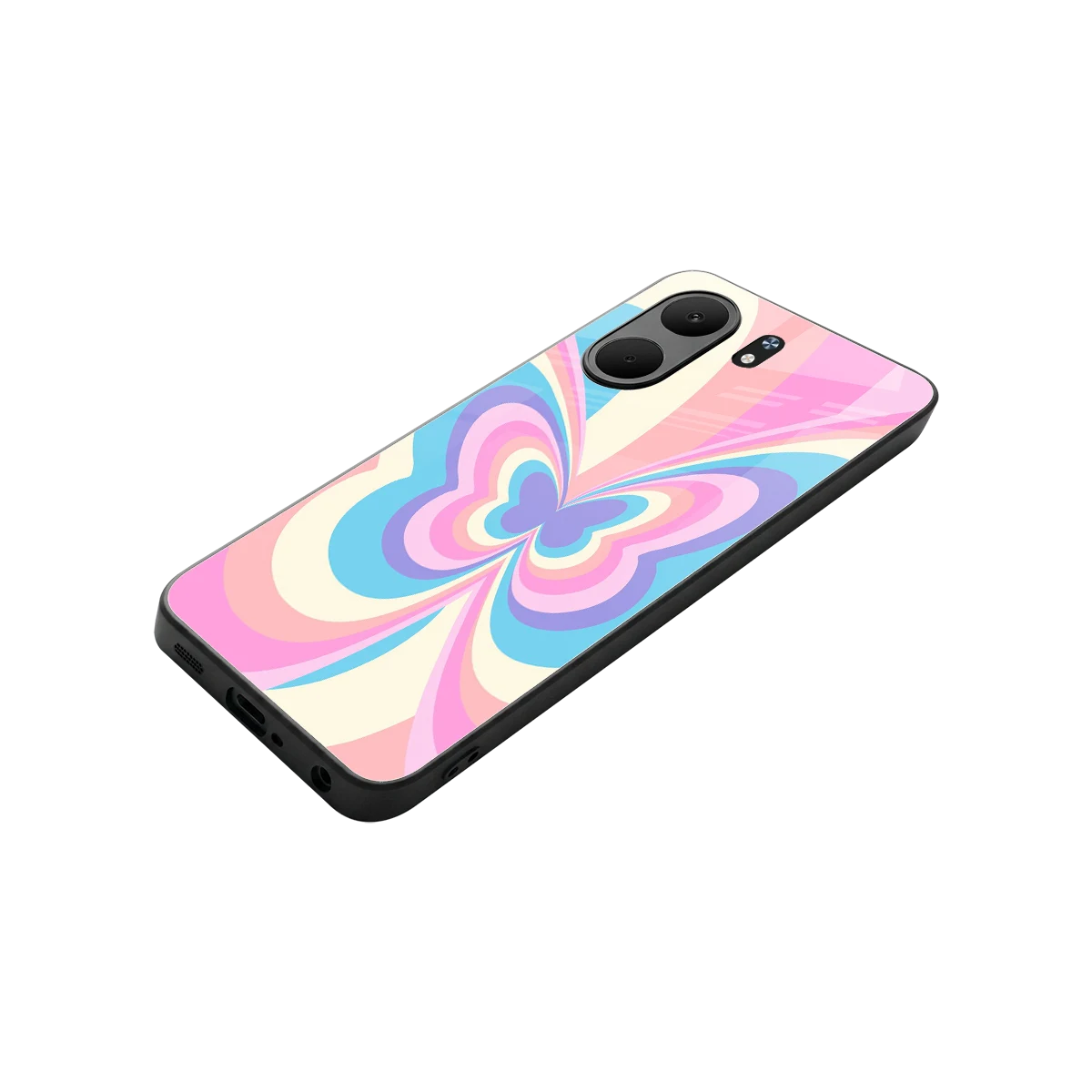 Y2K Vibrant Butterfly stylish phone case for oppo a5x 5g | glossy glass and slim fit